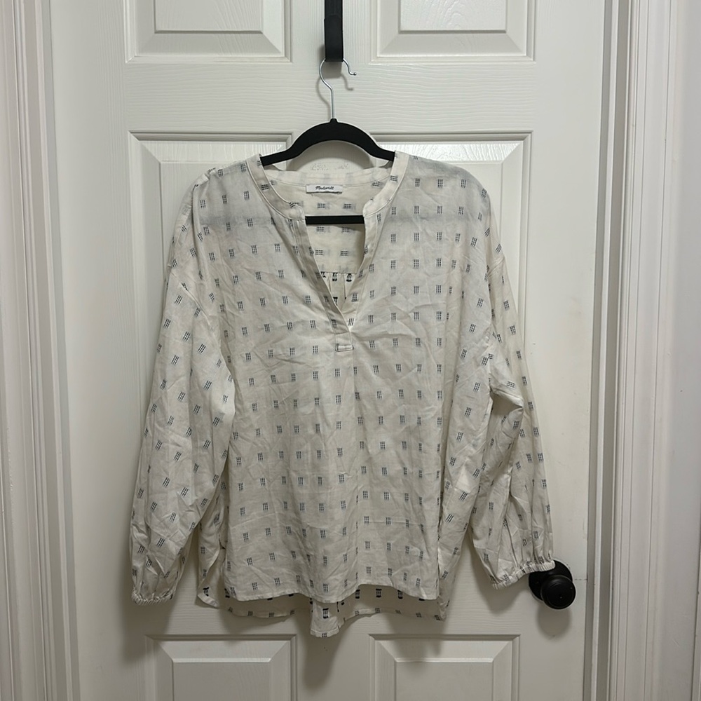 Madewell Ainslee Print Cotton Top Shirt Size XL